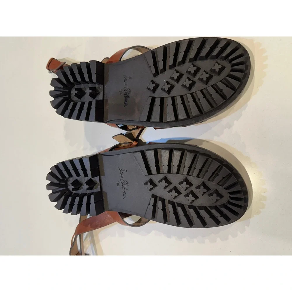 Sam Edelman Eleanora Leather Lug Sole Platform Gladiator Sandals Brown 9.5M